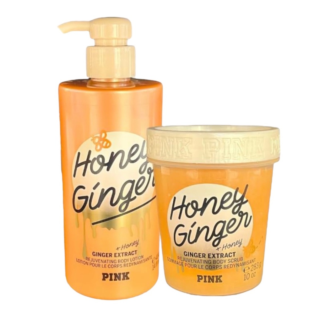 Pink by Victoria's Secret Honey Ginger Set - Body Lotion and Body Scrub 🆕
